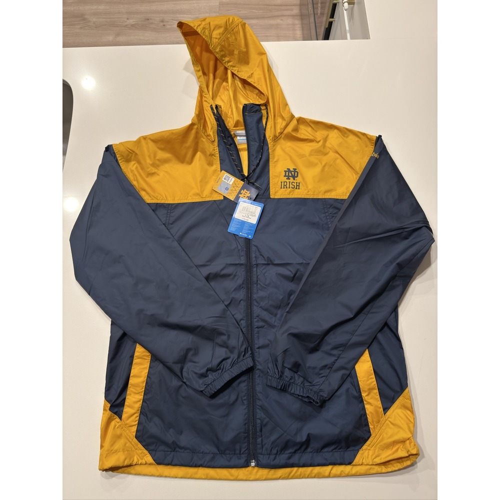 Columbia Notre Dame Fighting Irish Flash Challenger II Windbreaker Jacket Mens L